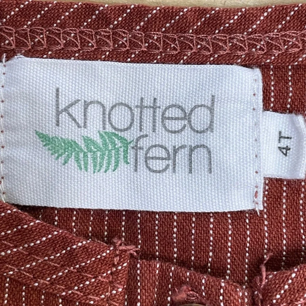 Knotted‎ Fern Rust Striped Short Sleeve Jumpsuit Romper Kids Size 4T